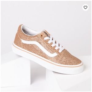 Vans Old Skool Glitter Skate Shoe-Little Kid -Amberlight Size 1
